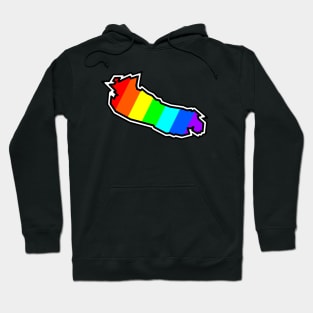 Gabriola Island Silhouette in Rainbow Pattern - Colourful Colours - Gabriola Island Hoodie